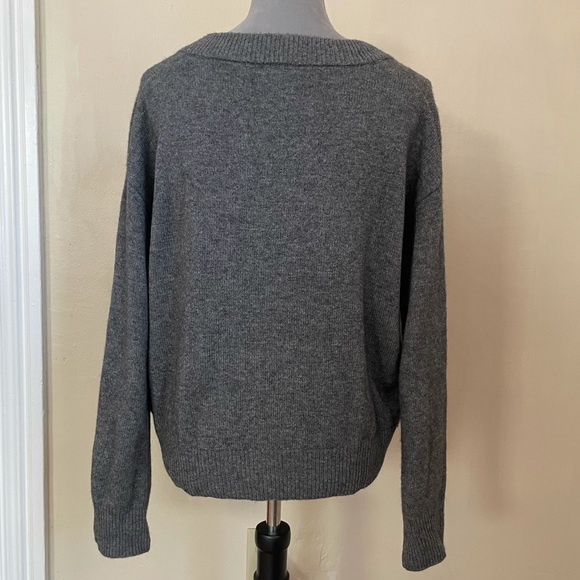 Rails Grey Lace Up Sweater - Picture 2 of 4
